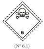 Etiquetas ADR Nº 6 (30*30cm) - Materias tóxicas  