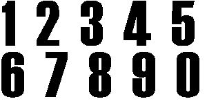 Numeros por **CENTENAS  / SUELTOS * rotulados Negros - 10 x =>1,5cm