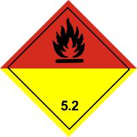 Etiquetas ADR Nº 5.2 -  Peróxidos orgánicos (30x30cm)
