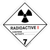 Etiquetas ADR Nº 7.A - Materias radiactivas (30x30cm)